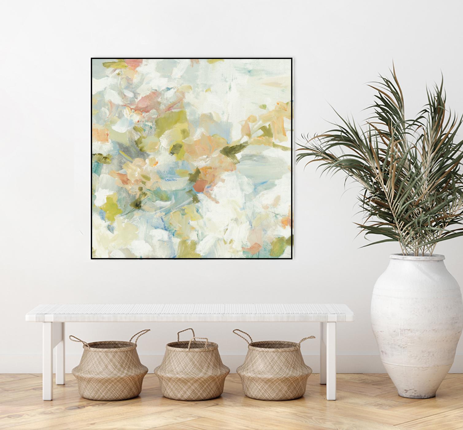 Rhythm & Flow V1 by Lisa Ridgers on GIANT ART - greens geometric shapes