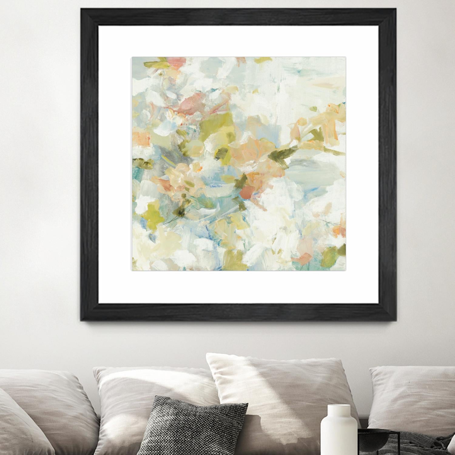 Rhythm & Flow V1 by Lisa Ridgers on GIANT ART - greens geometric shapes