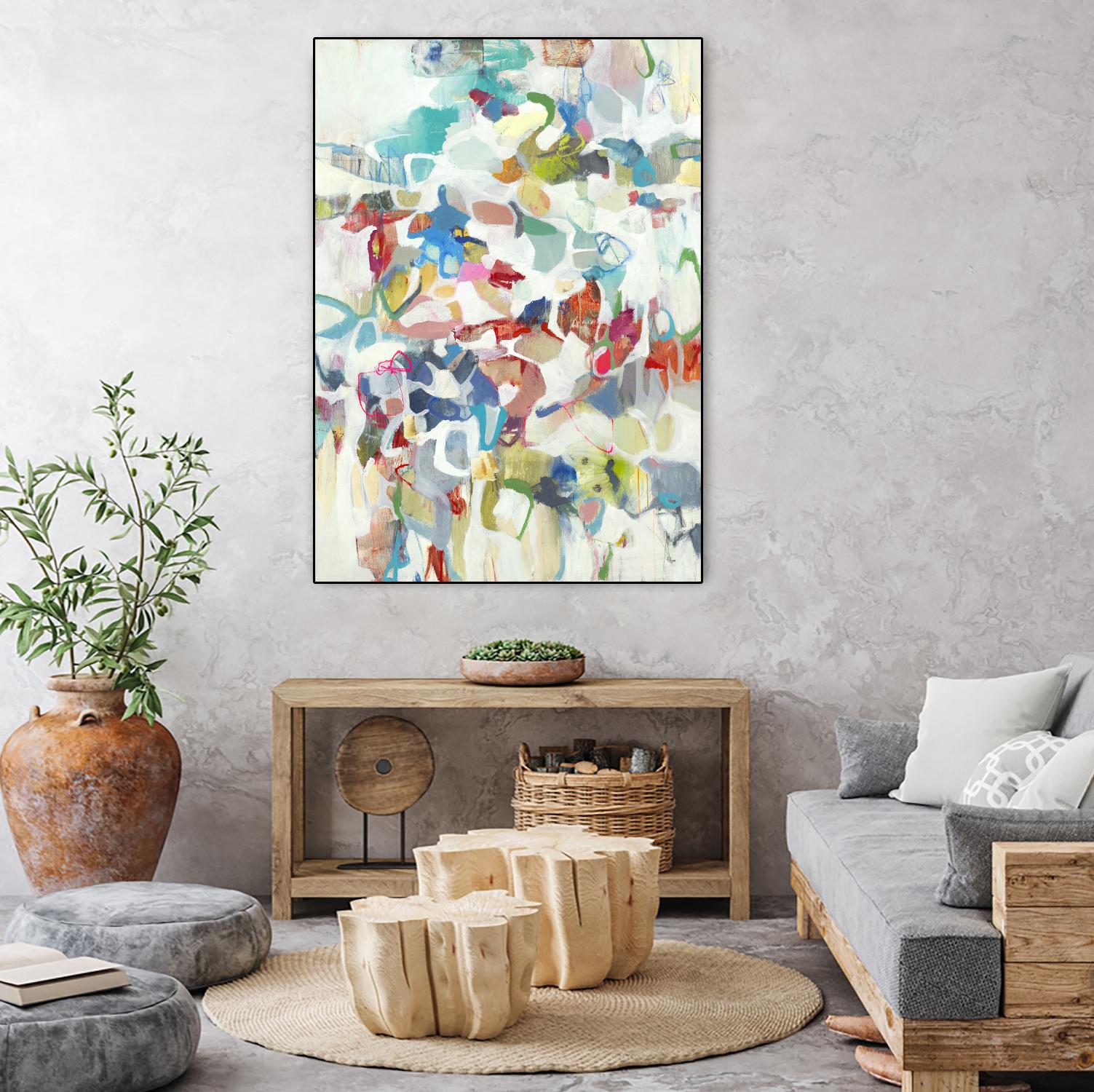 Now & Then I V3 by Lisa Ridgers on GIANT ART - whites & creams abstract