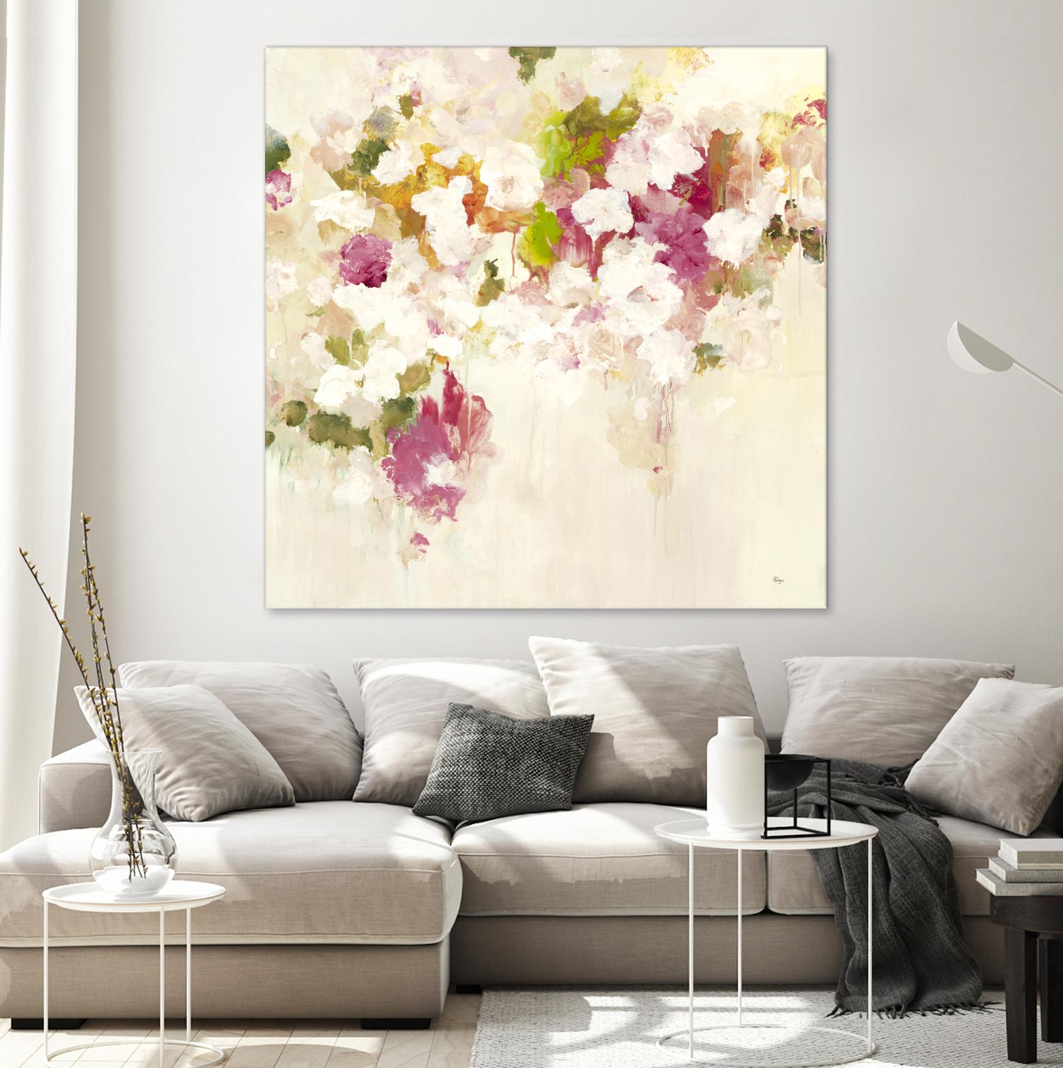 Floral Blush V2 by Lisa Ridgers on GIANT ART - whites & creams abstracted florals