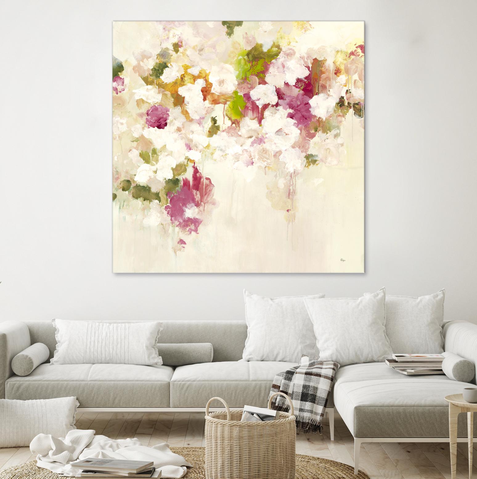 Floral Blush V2 by Lisa Ridgers on GIANT ART - whites & creams abstracted florals