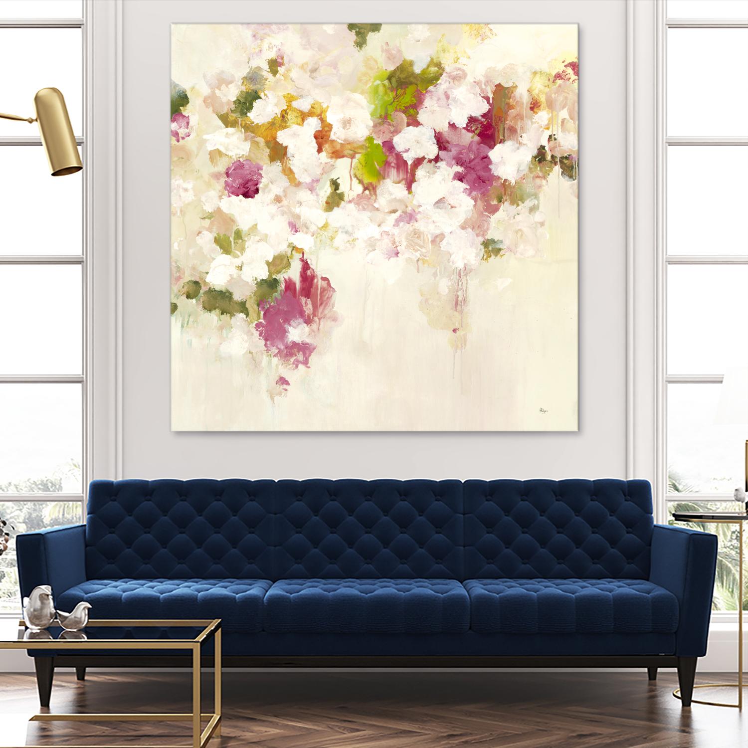 Floral Blush V2 by Lisa Ridgers on GIANT ART - whites & creams abstracted florals