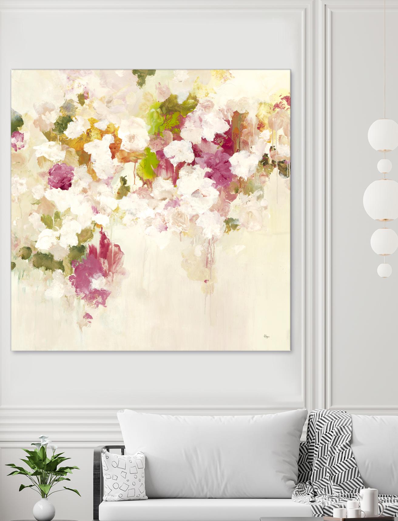 Floral Blush V2 by Lisa Ridgers on GIANT ART - whites & creams abstracted florals