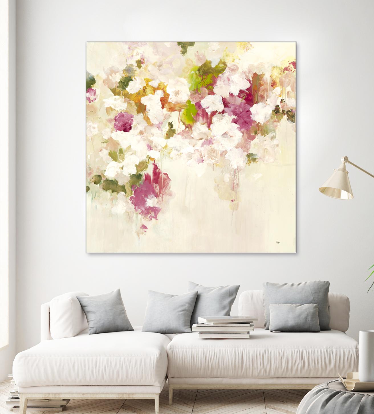 Floral Blush V2 by Lisa Ridgers on GIANT ART - whites & creams abstracted florals