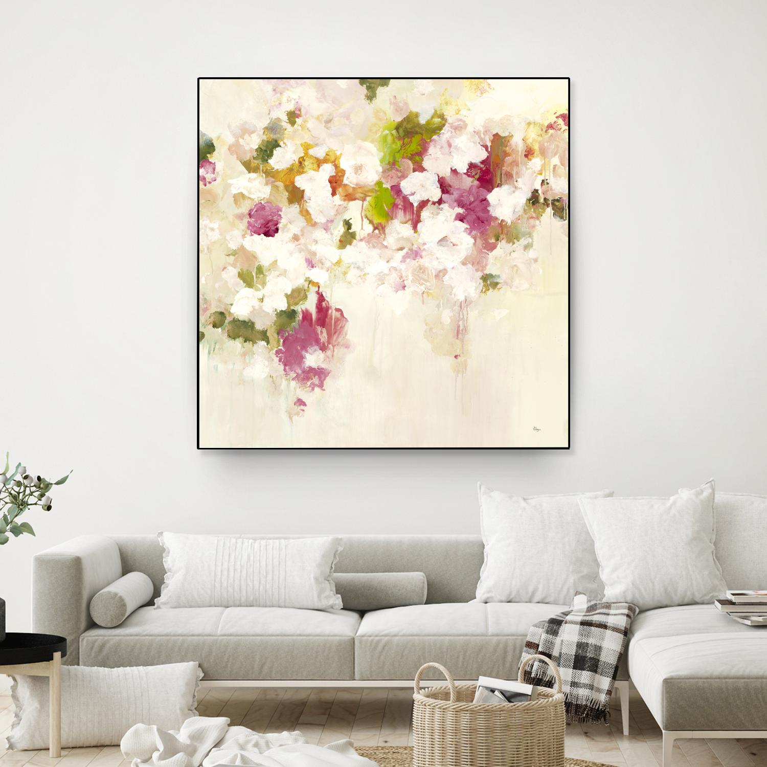 Floral Blush V2 by Lisa Ridgers on GIANT ART - whites & creams abstracted florals