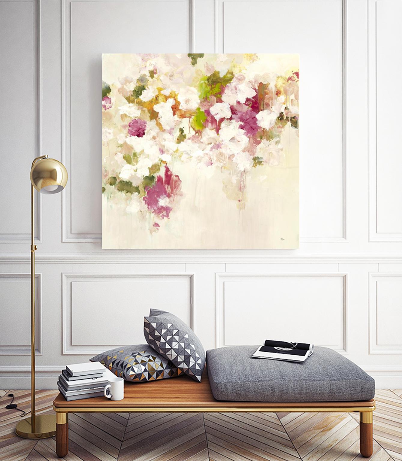 Floral Blush V2 by Lisa Ridgers on GIANT ART - whites & creams abstracted florals