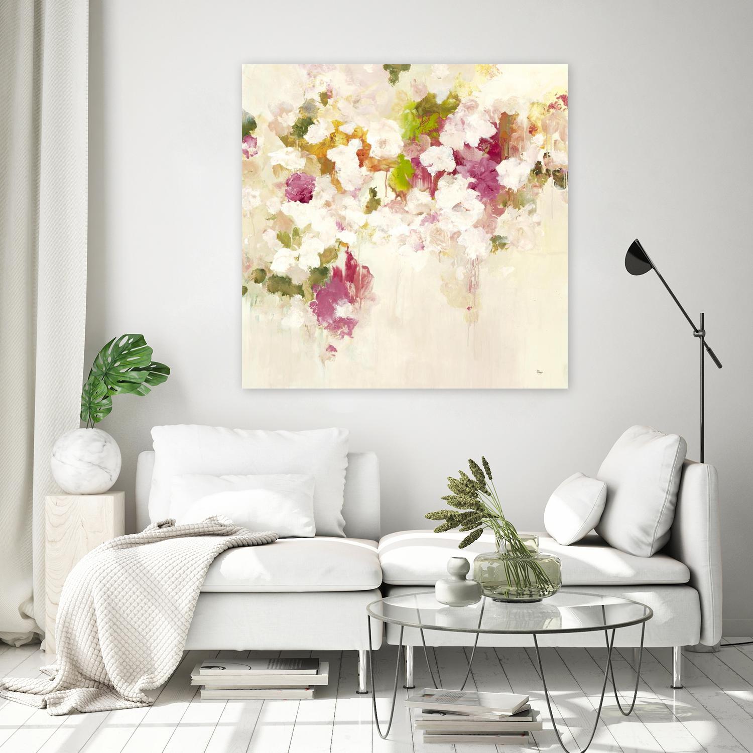 Floral Blush V2 by Lisa Ridgers on GIANT ART - whites & creams abstracted florals