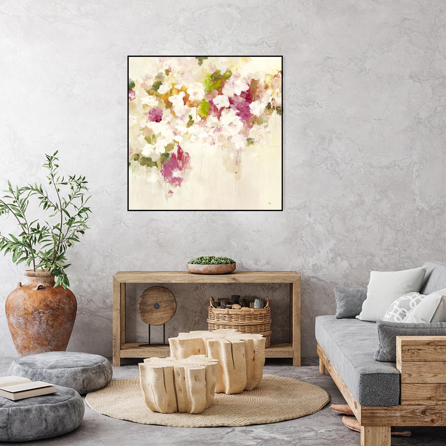 Floral Blush V2 by Lisa Ridgers on GIANT ART - whites & creams abstracted florals