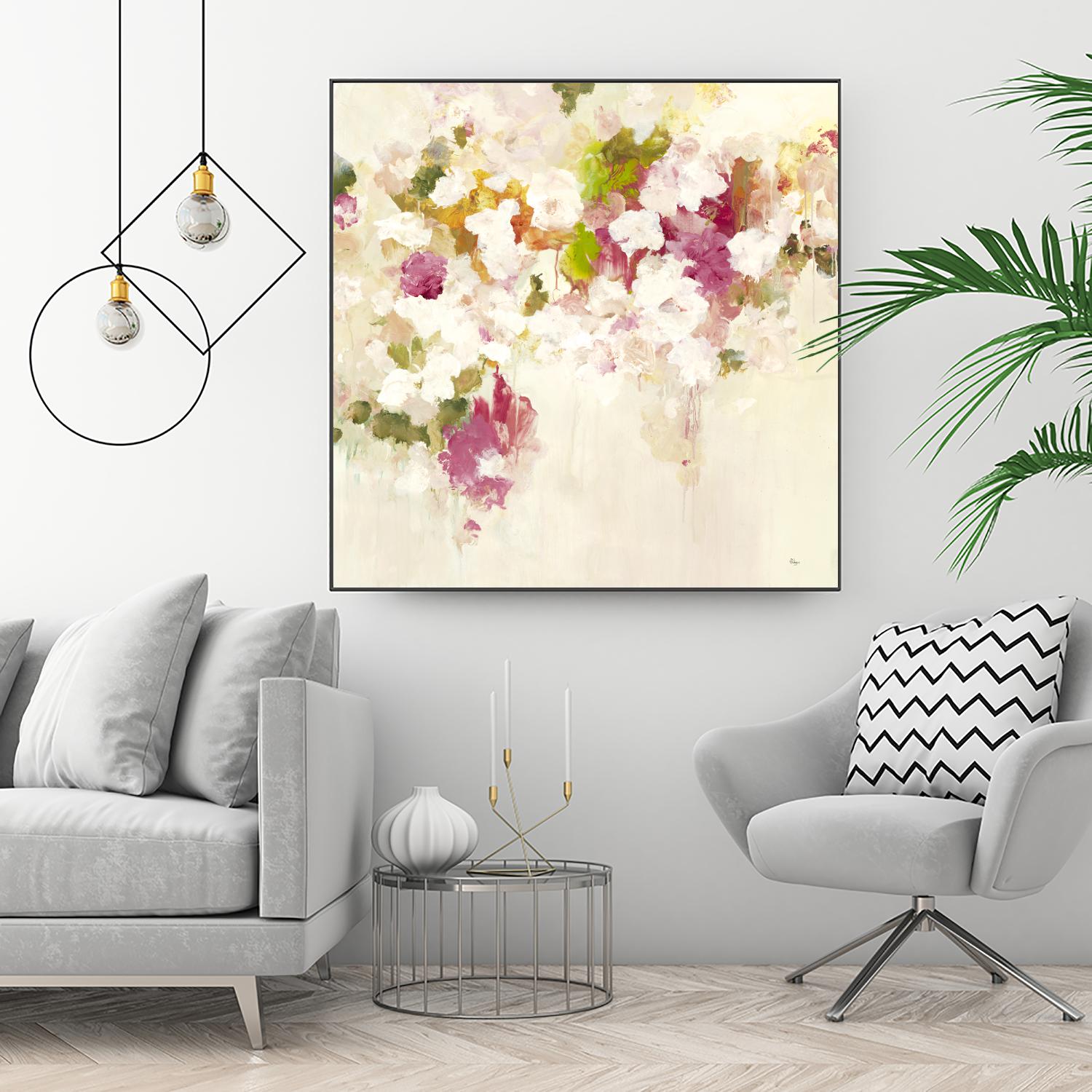 Floral Blush V2 by Lisa Ridgers on GIANT ART - whites & creams abstracted florals