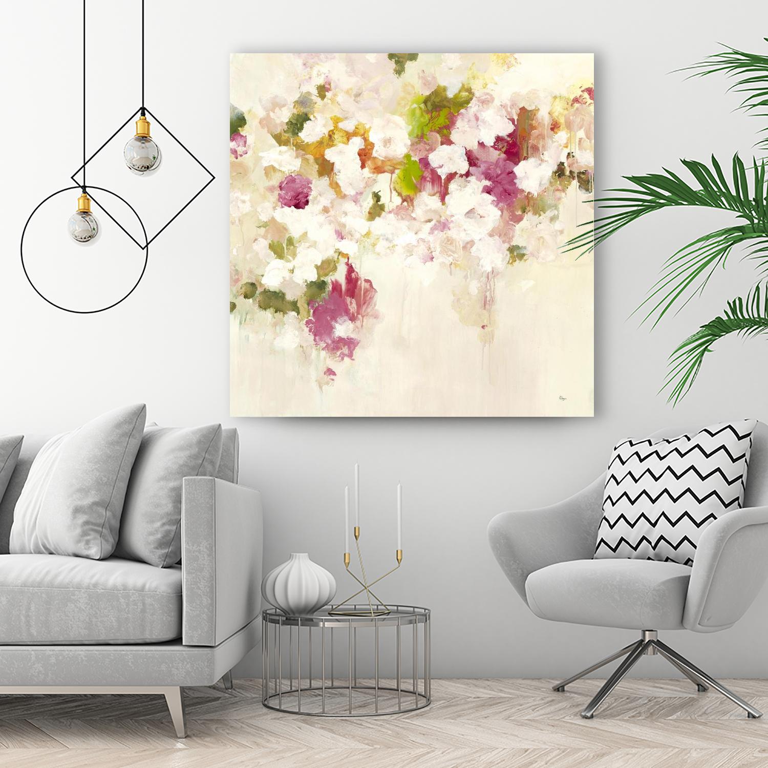 Floral Blush V2 by Lisa Ridgers on GIANT ART - whites & creams abstracted florals