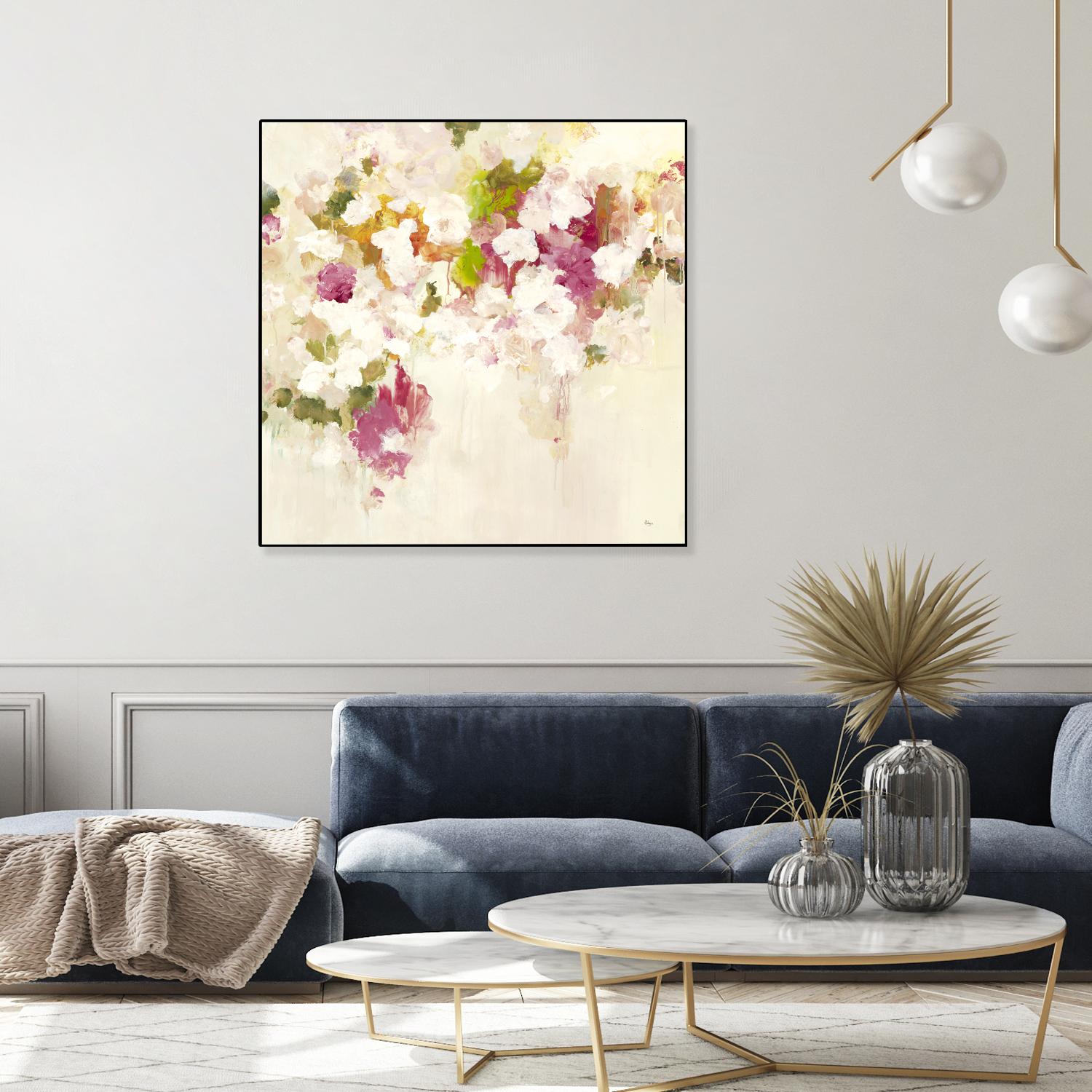 Floral Blush V2 by Lisa Ridgers on GIANT ART - whites & creams abstracted florals