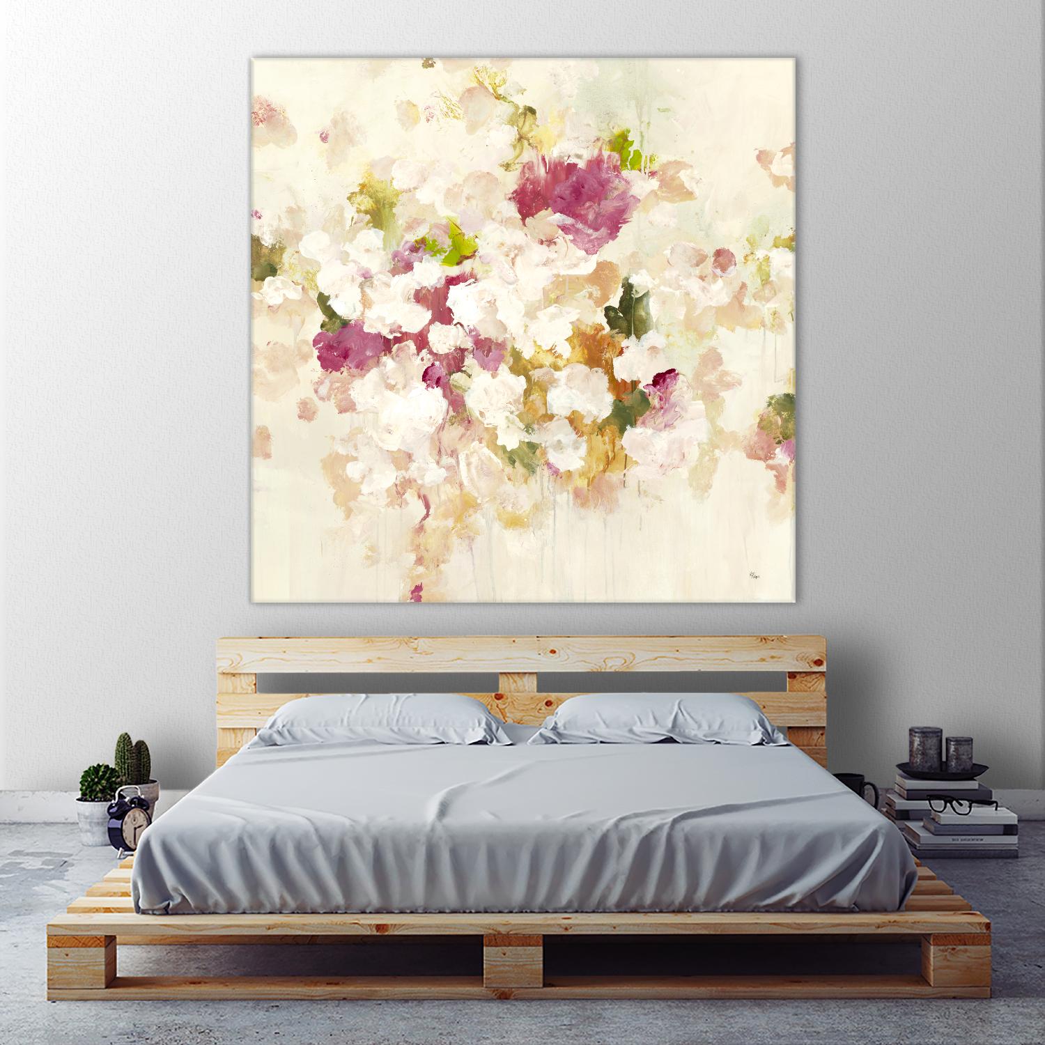 Floral Blush V4 by Lisa Ridgers on GIANT ART - whites & creams abstracted florals