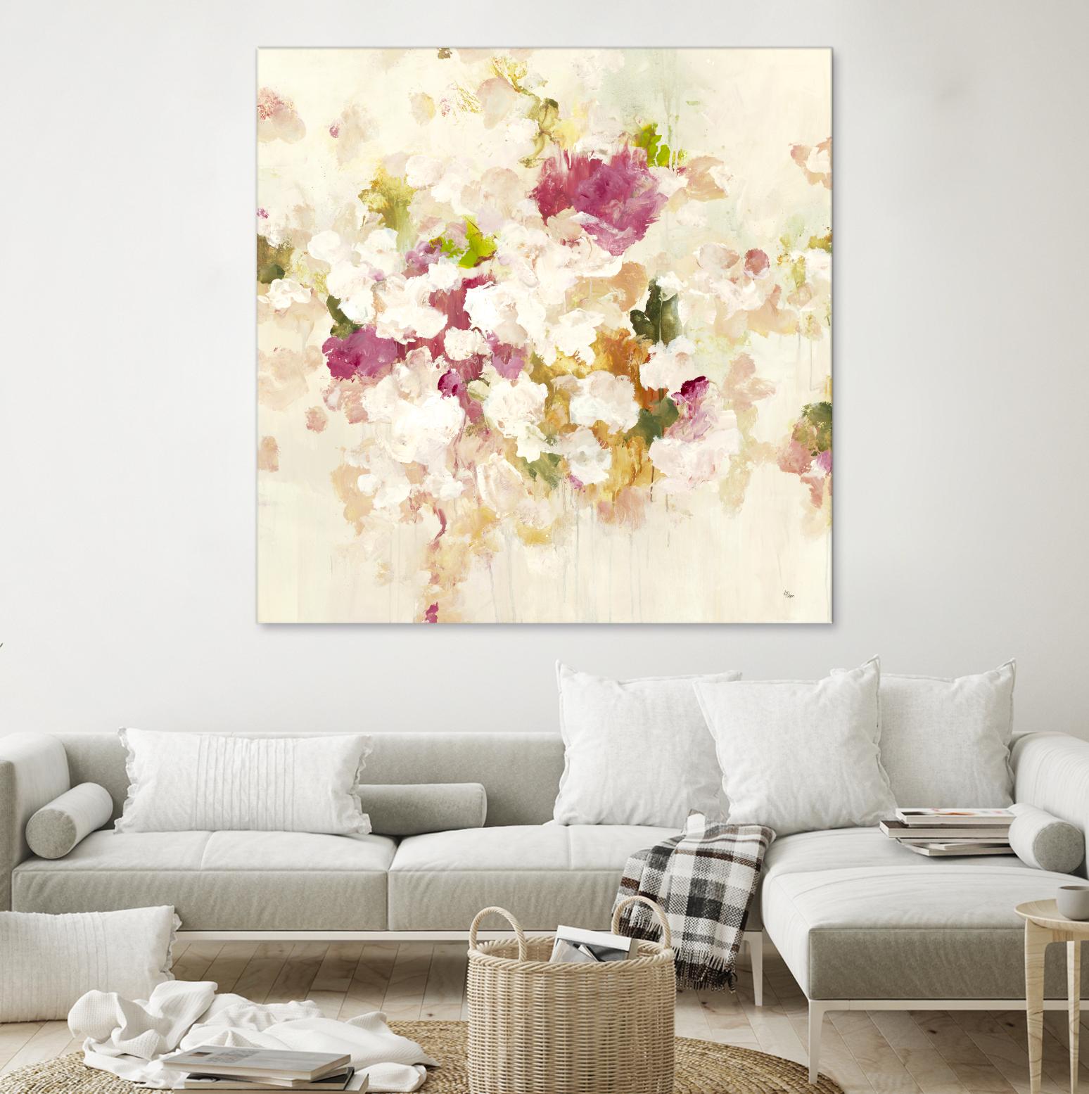 Floral Blush V4 by Lisa Ridgers on GIANT ART - whites & creams abstracted florals