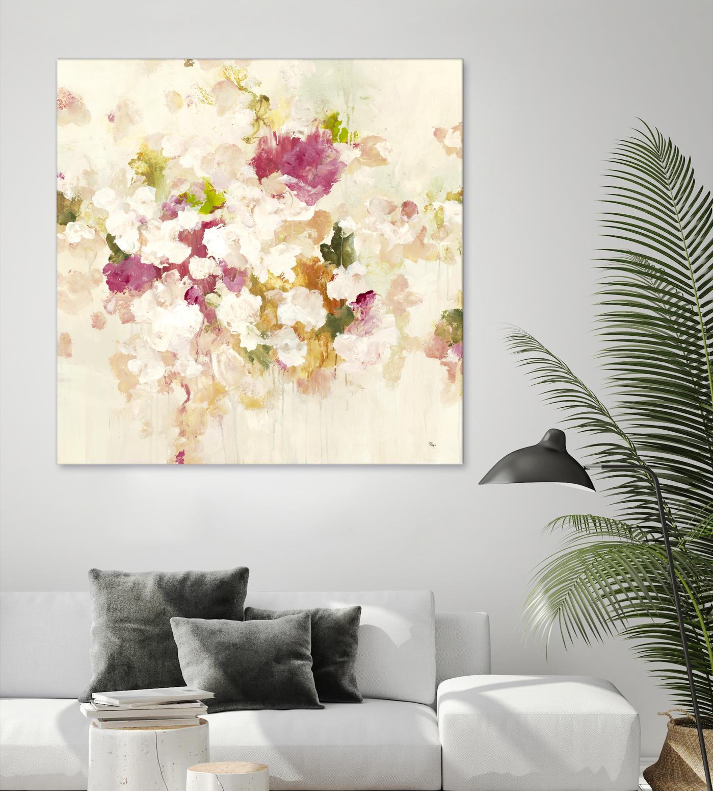 Floral Blush V4 by Lisa Ridgers on GIANT ART - whites & creams abstracted florals