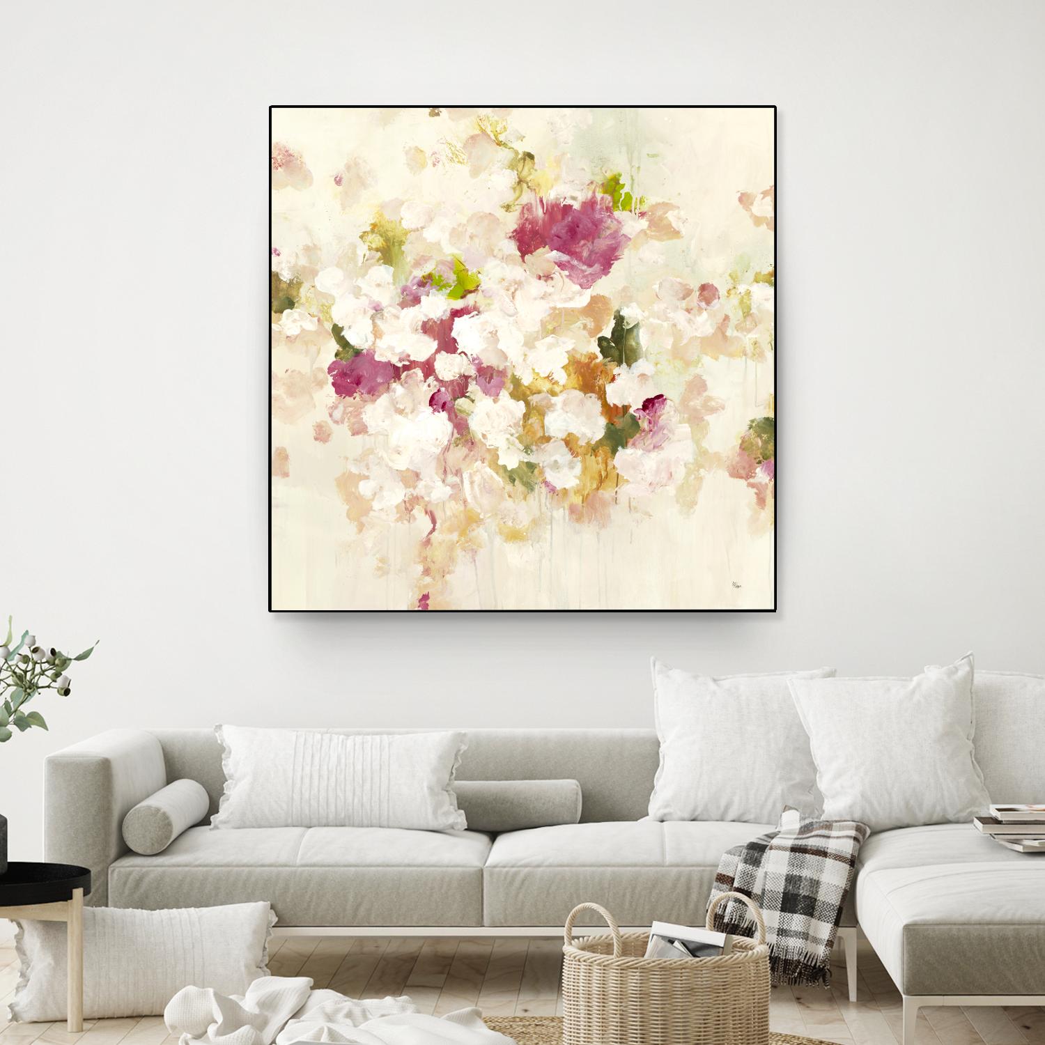 Floral Blush V4 by Lisa Ridgers on GIANT ART - whites & creams abstracted florals