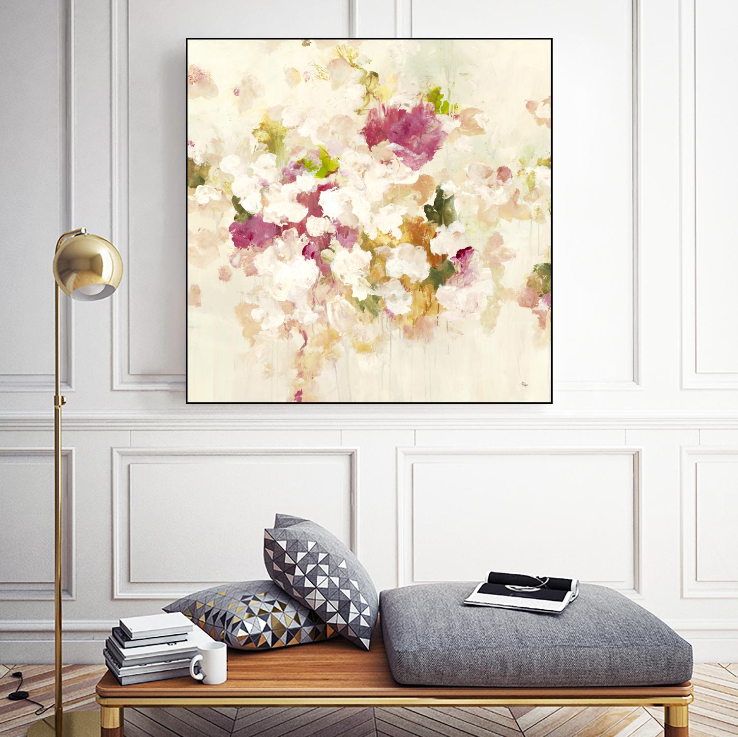 Floral Blush V4 by Lisa Ridgers on GIANT ART - whites & creams abstracted florals