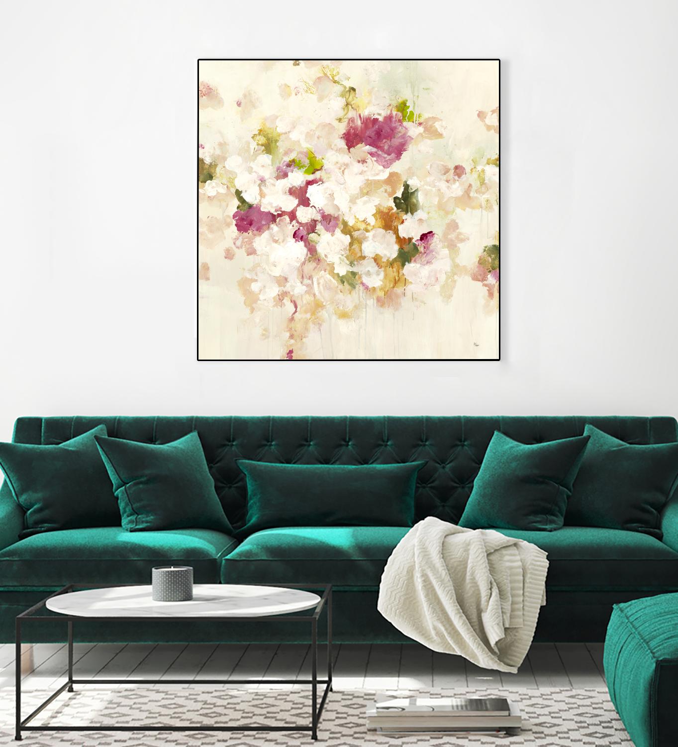 Floral Blush V4 by Lisa Ridgers on GIANT ART - whites & creams abstracted florals