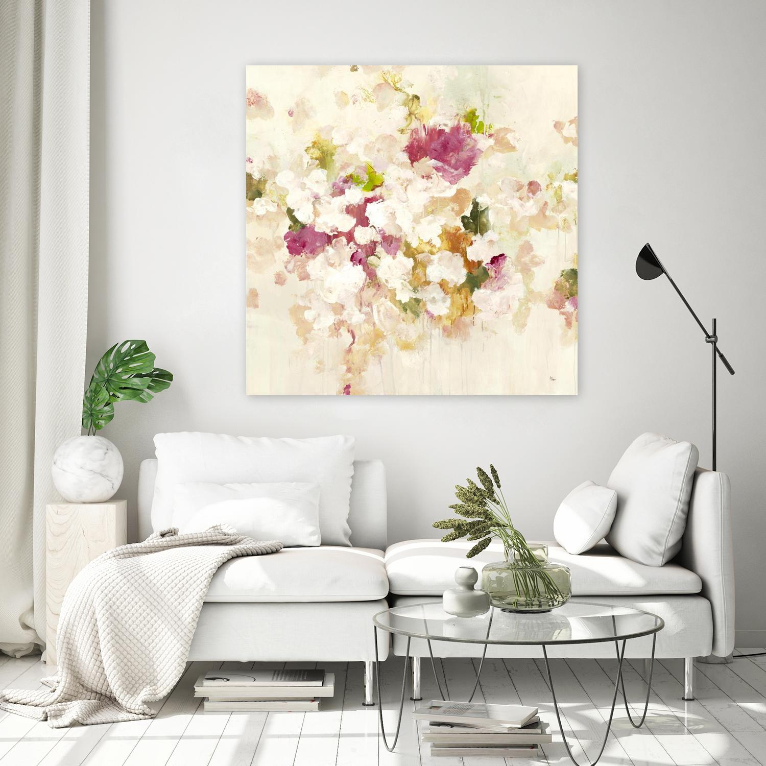 Floral Blush V4 by Lisa Ridgers on GIANT ART - whites & creams abstracted florals