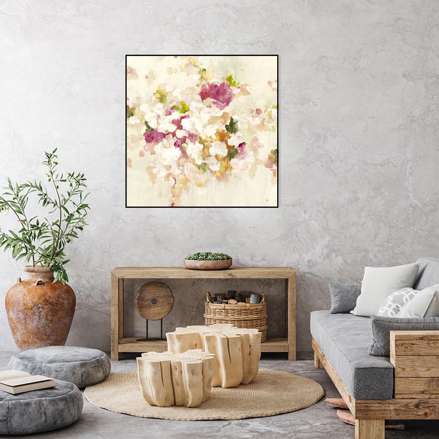Floral Blush V4 by Lisa Ridgers on GIANT ART - whites & creams abstracted florals