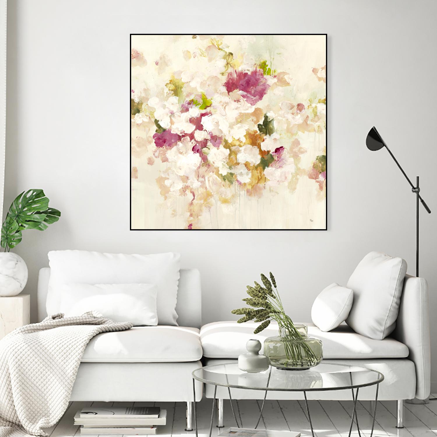 Floral Blush V4 by Lisa Ridgers on GIANT ART - whites & creams abstracted florals