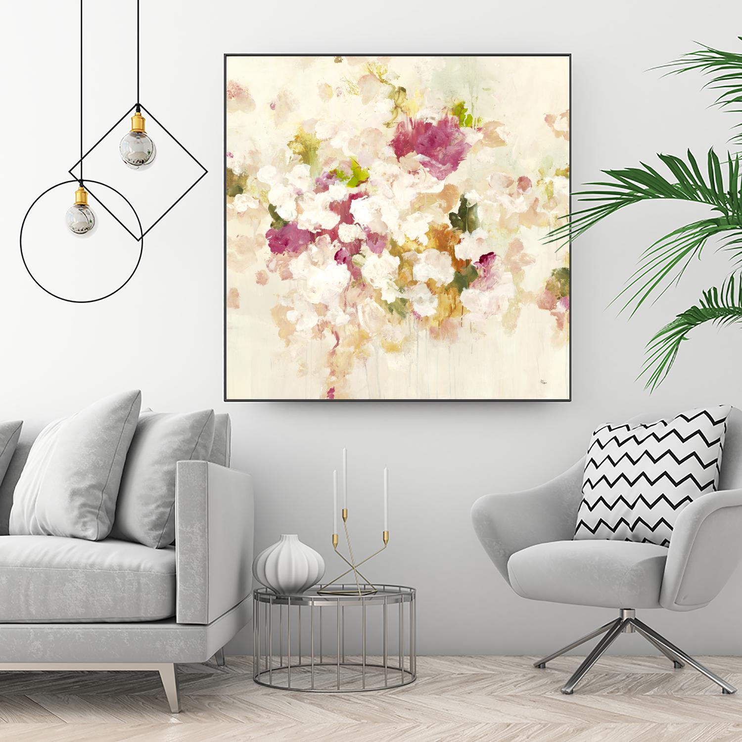 Floral Blush V4 by Lisa Ridgers on GIANT ART - whites & creams abstracted florals