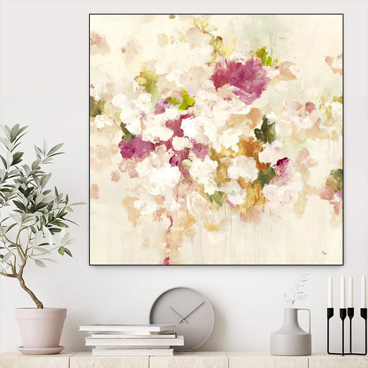 Floral Blush V4 by Lisa Ridgers on GIANT ART - whites & creams abstracted florals