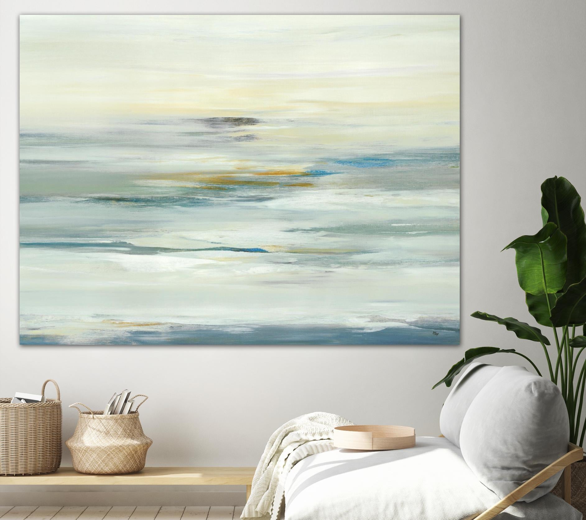 Calm Vision by Lisa Ridgers on GIANT ART - whites & creams abstract landscape white