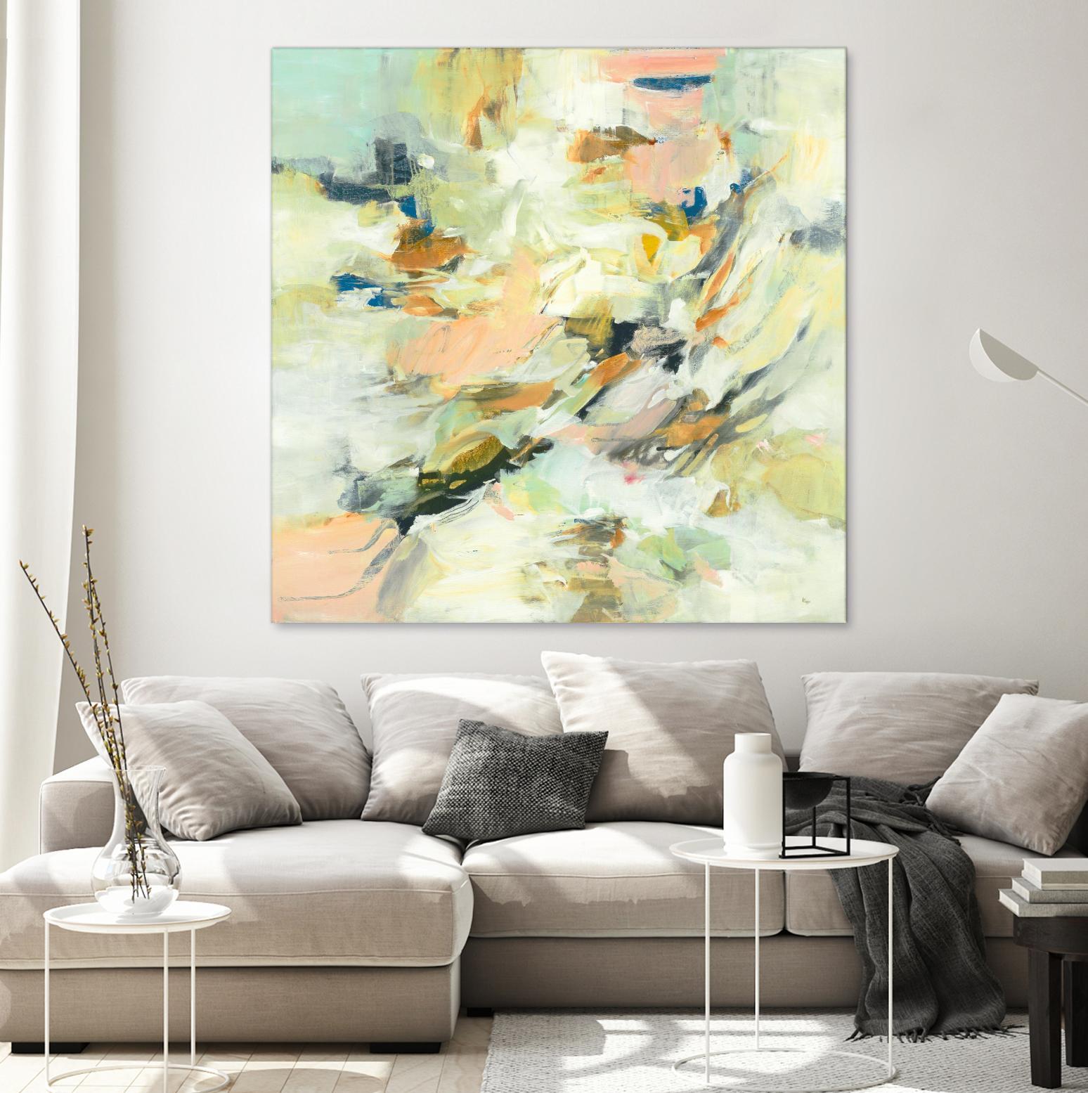 Into The Calm by Lisa Ridgers on GIANT ART - greens abstract pales