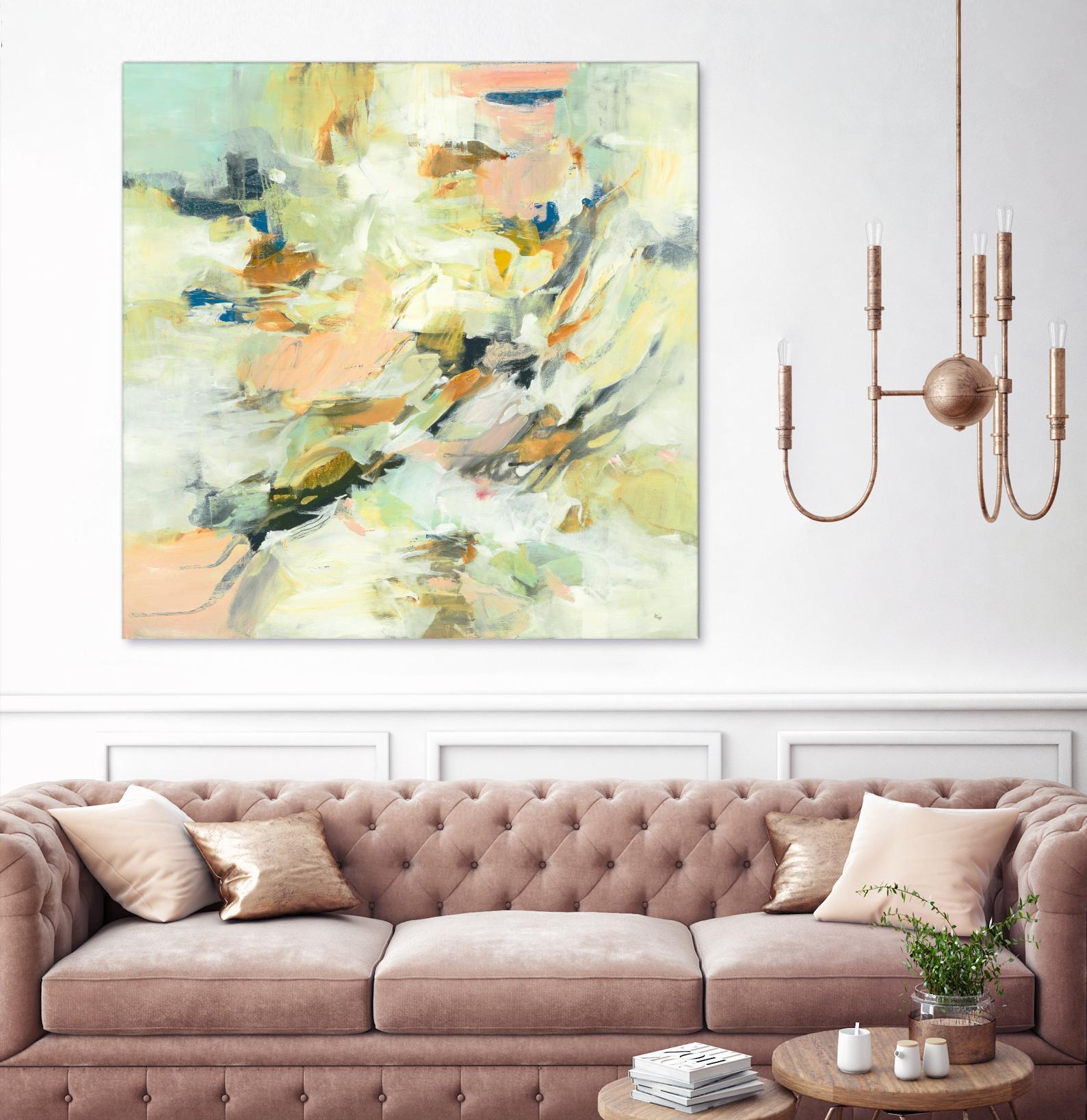 Into The Calm by Lisa Ridgers on GIANT ART - greens abstract pales