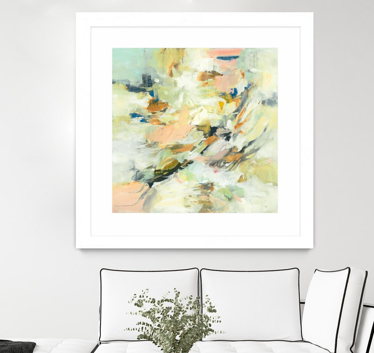 Into The Calm by Lisa Ridgers on GIANT ART - greens abstract pales