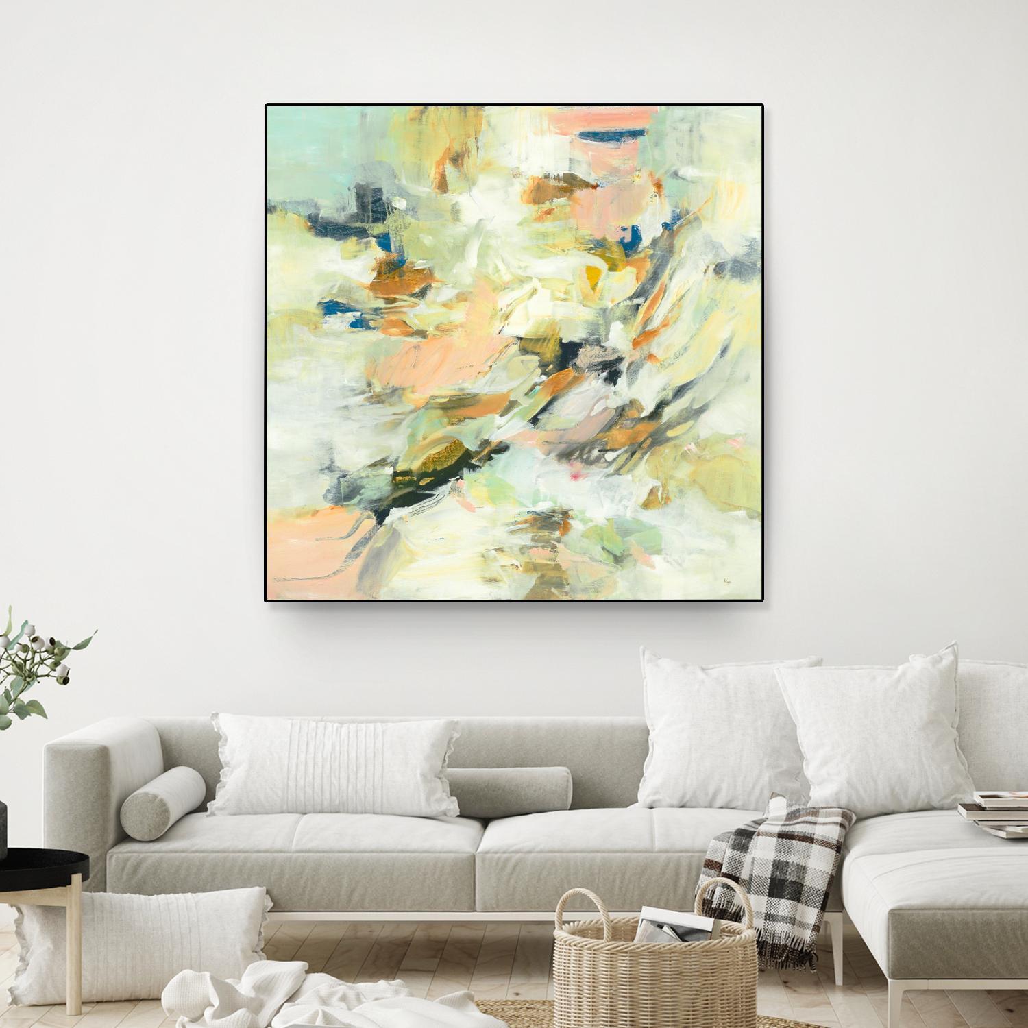 Into The Calm by Lisa Ridgers on GIANT ART - greens abstract pales