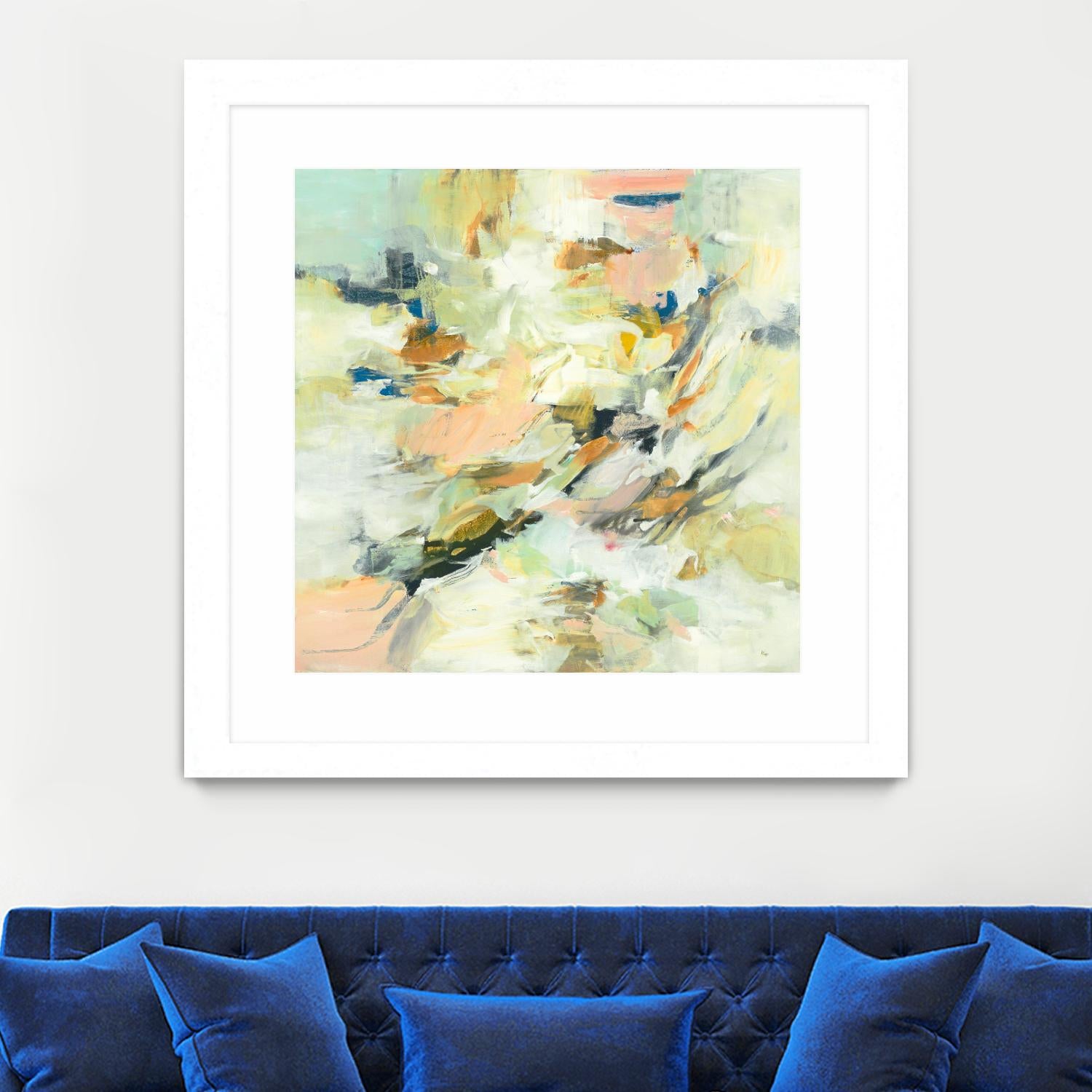 Into The Calm by Lisa Ridgers on GIANT ART - greens abstract pales