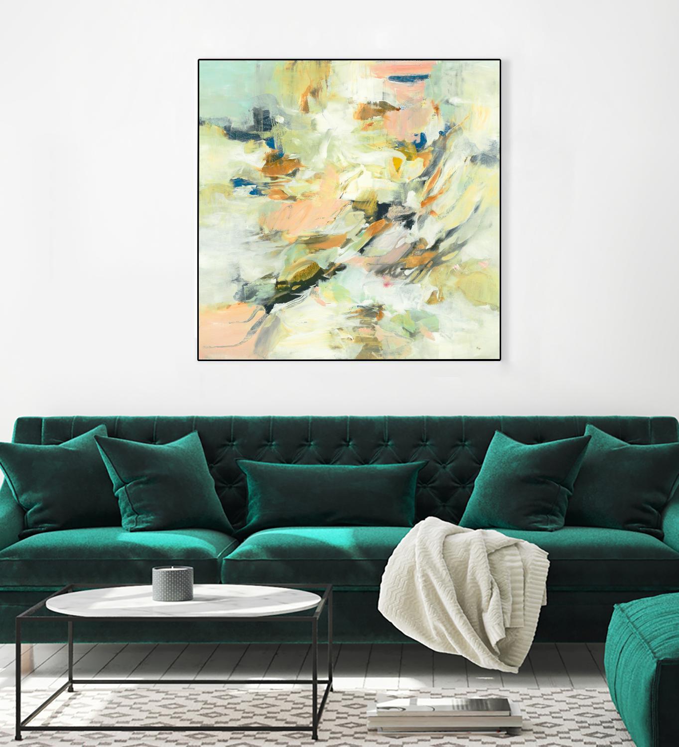 Into The Calm by Lisa Ridgers on GIANT ART - greens abstract pales