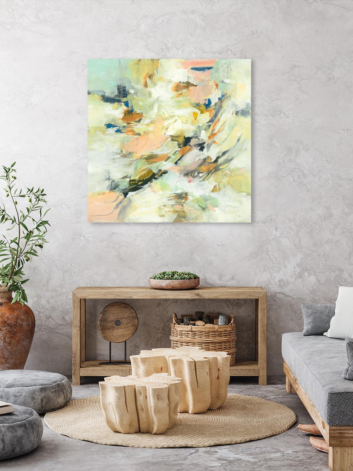 Into The Calm by Lisa Ridgers on GIANT ART - greens abstract pales