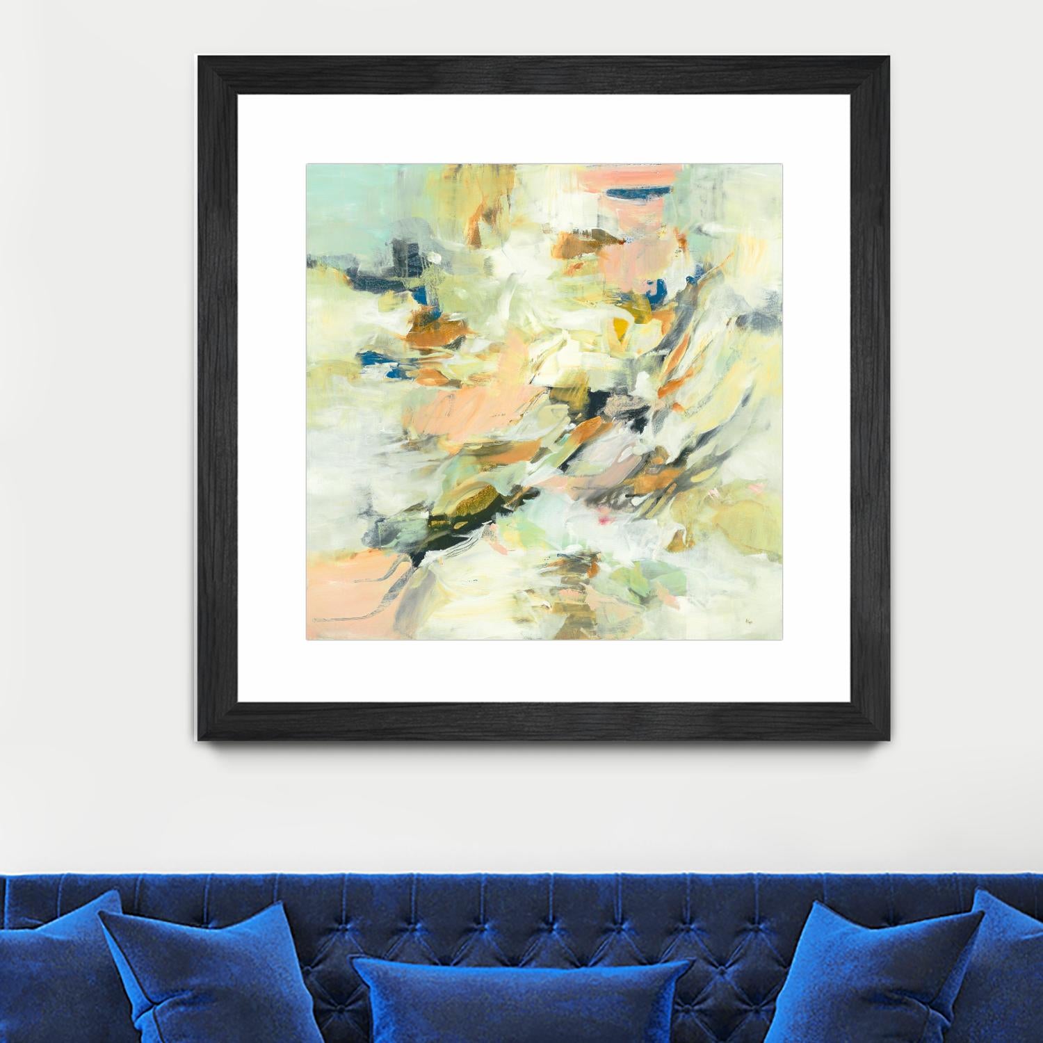 Into The Calm by Lisa Ridgers on GIANT ART - greens abstract pales