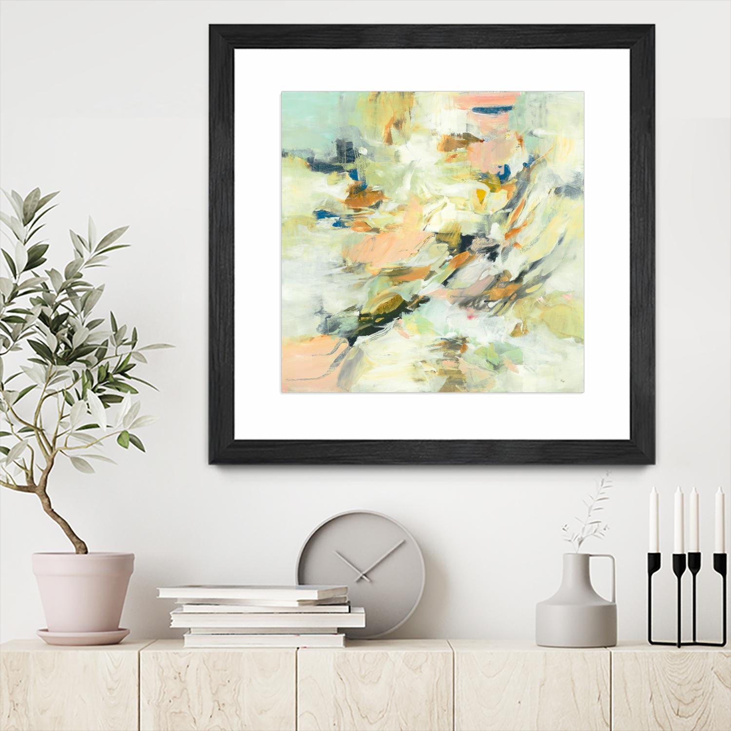 Into The Calm by Lisa Ridgers on GIANT ART - greens abstract pales