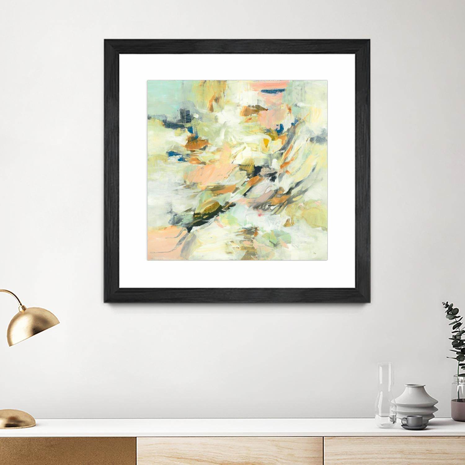 Into The Calm by Lisa Ridgers on GIANT ART - greens abstract pales