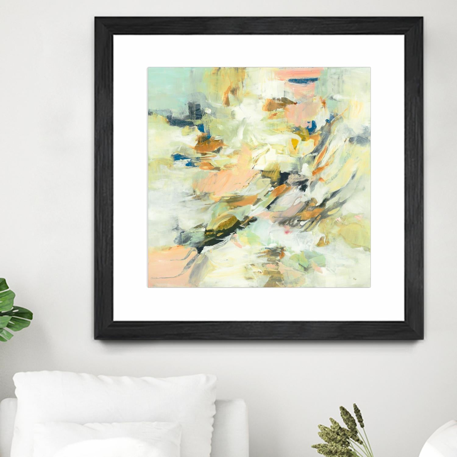 Into The Calm by Lisa Ridgers on GIANT ART - greens abstract pales