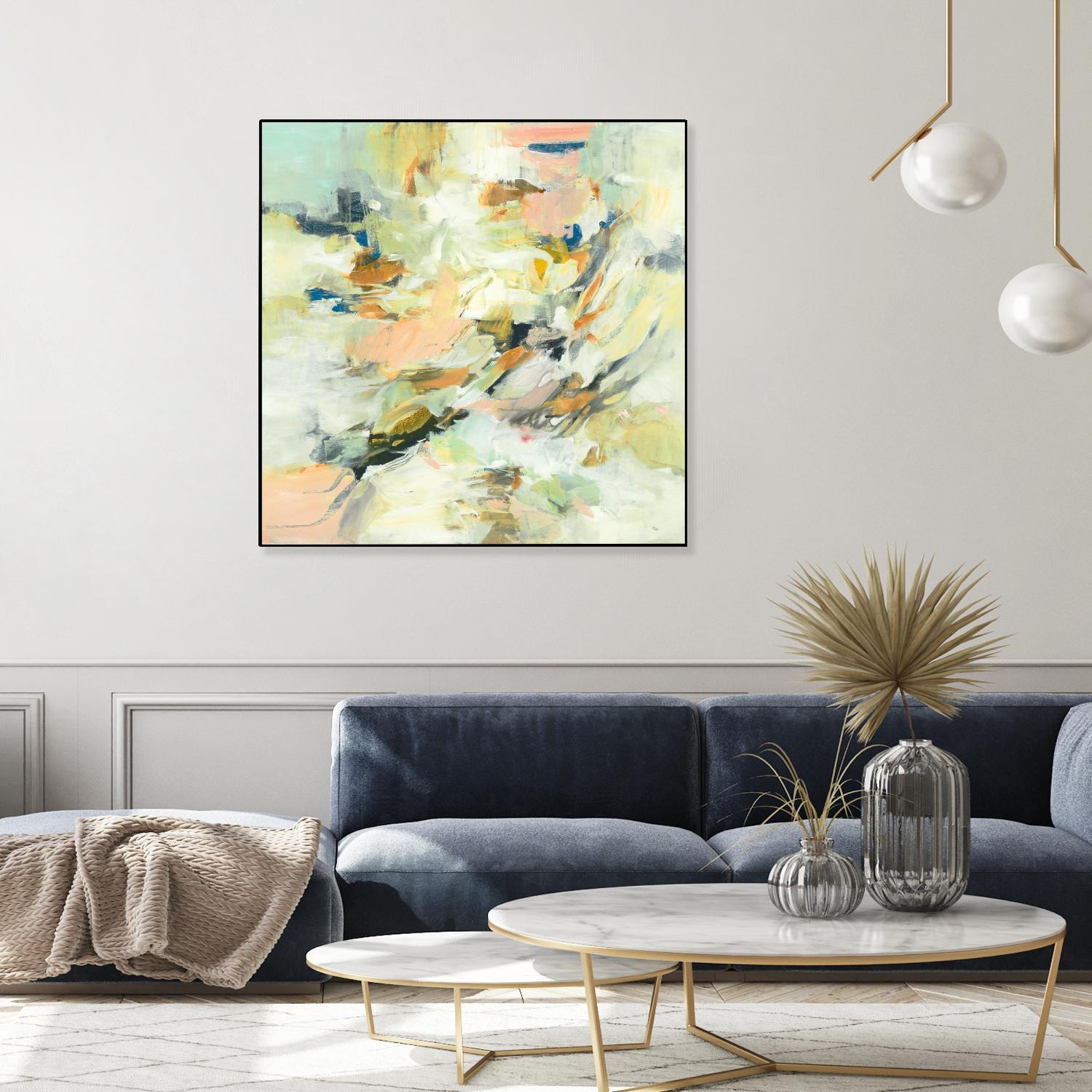 Into The Calm by Lisa Ridgers on GIANT ART - greens abstract pales