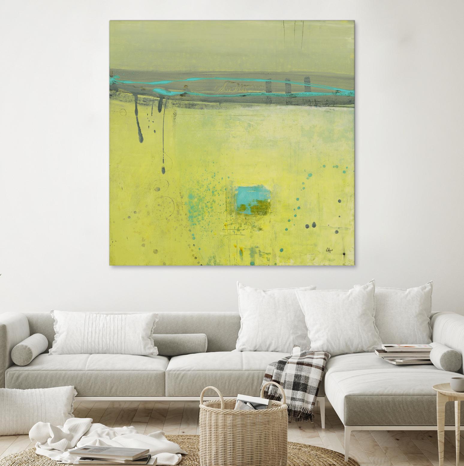 Fresh Dimensions by Lisa Ridgers on GIANT ART - turquoise abstract