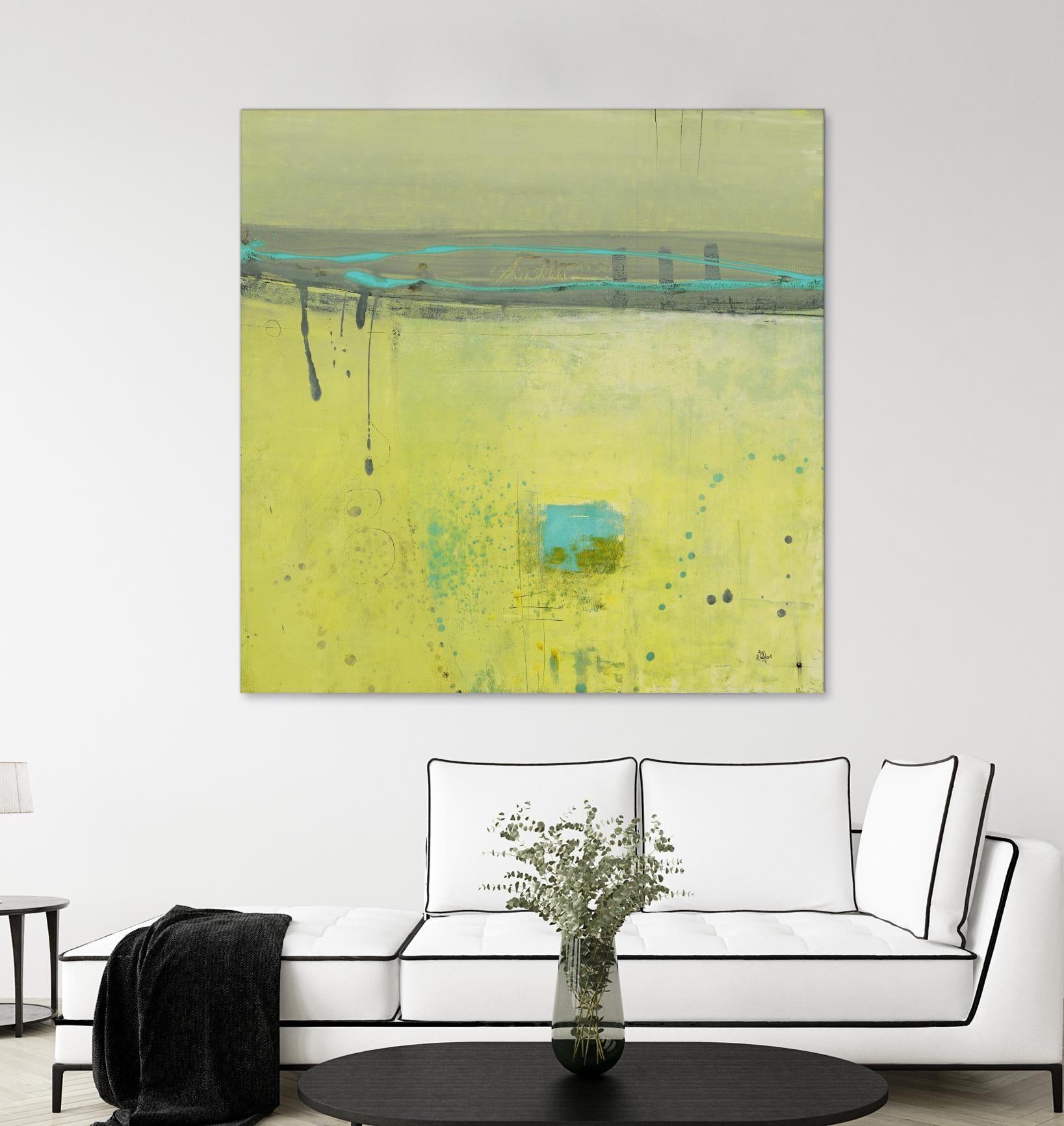Fresh Dimensions by Lisa Ridgers on GIANT ART - turquoise abstract