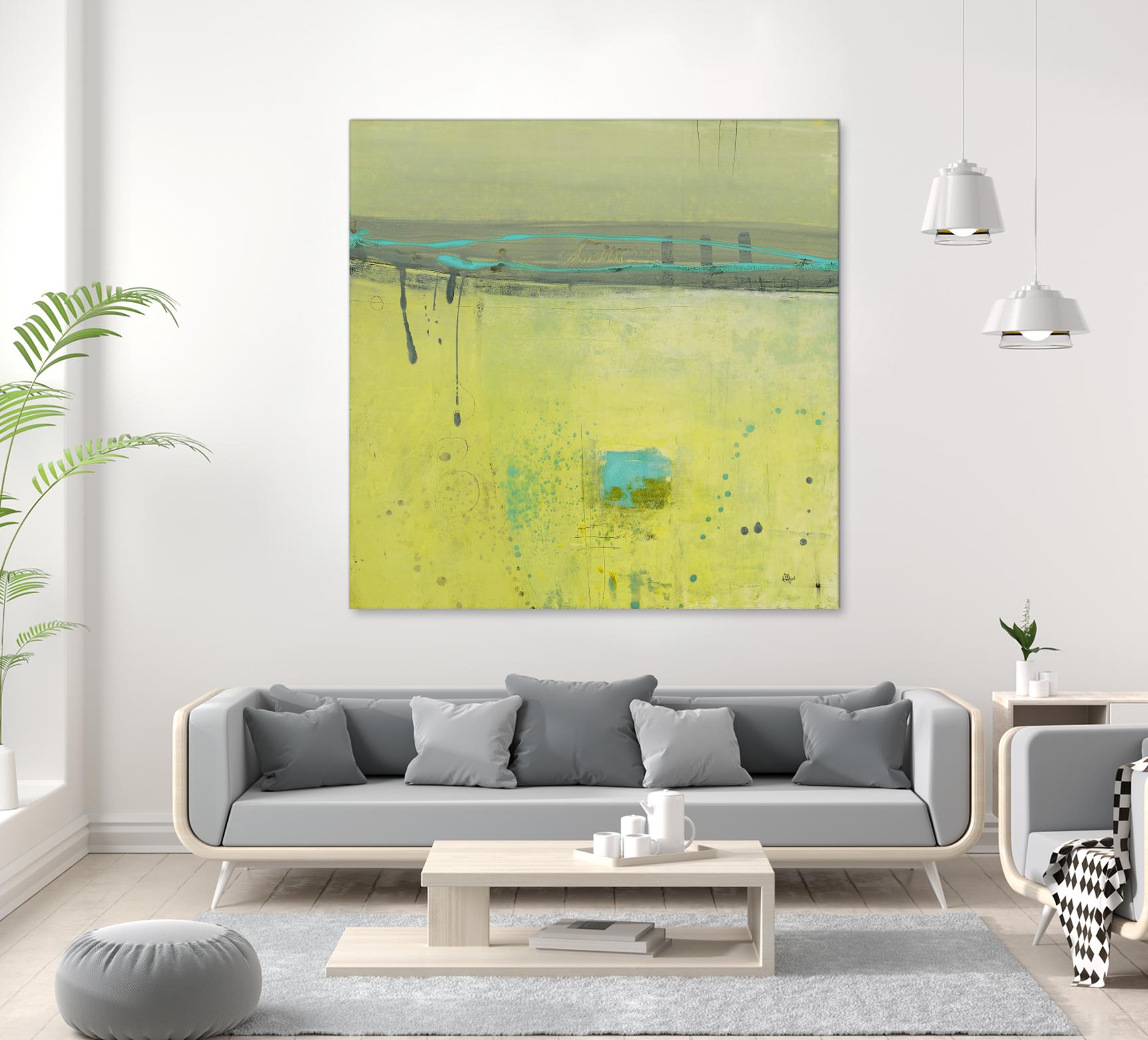 Fresh Dimensions by Lisa Ridgers on GIANT ART - turquoise abstract