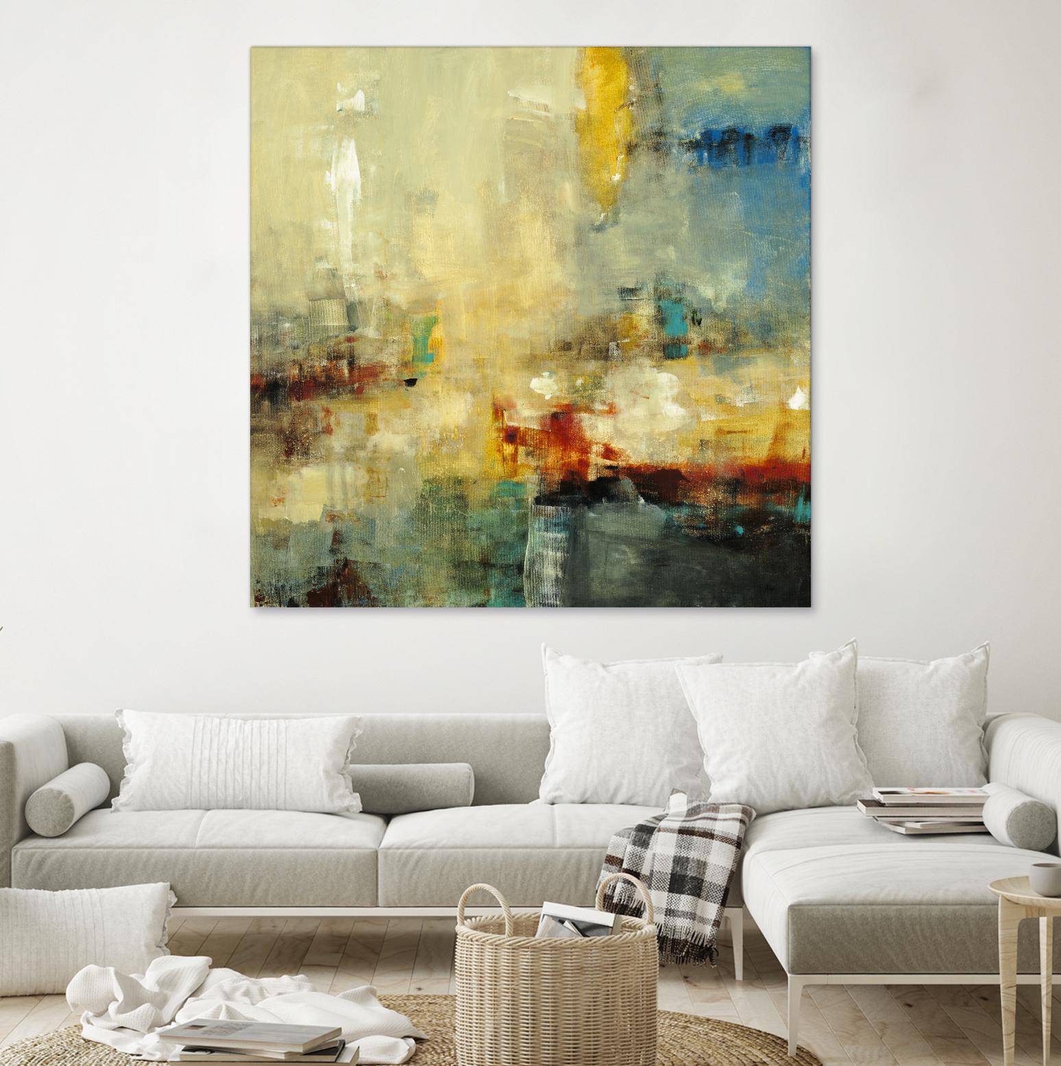 Look Before you Leap by Lisa Ridgers on GIANT ART - blue abstract