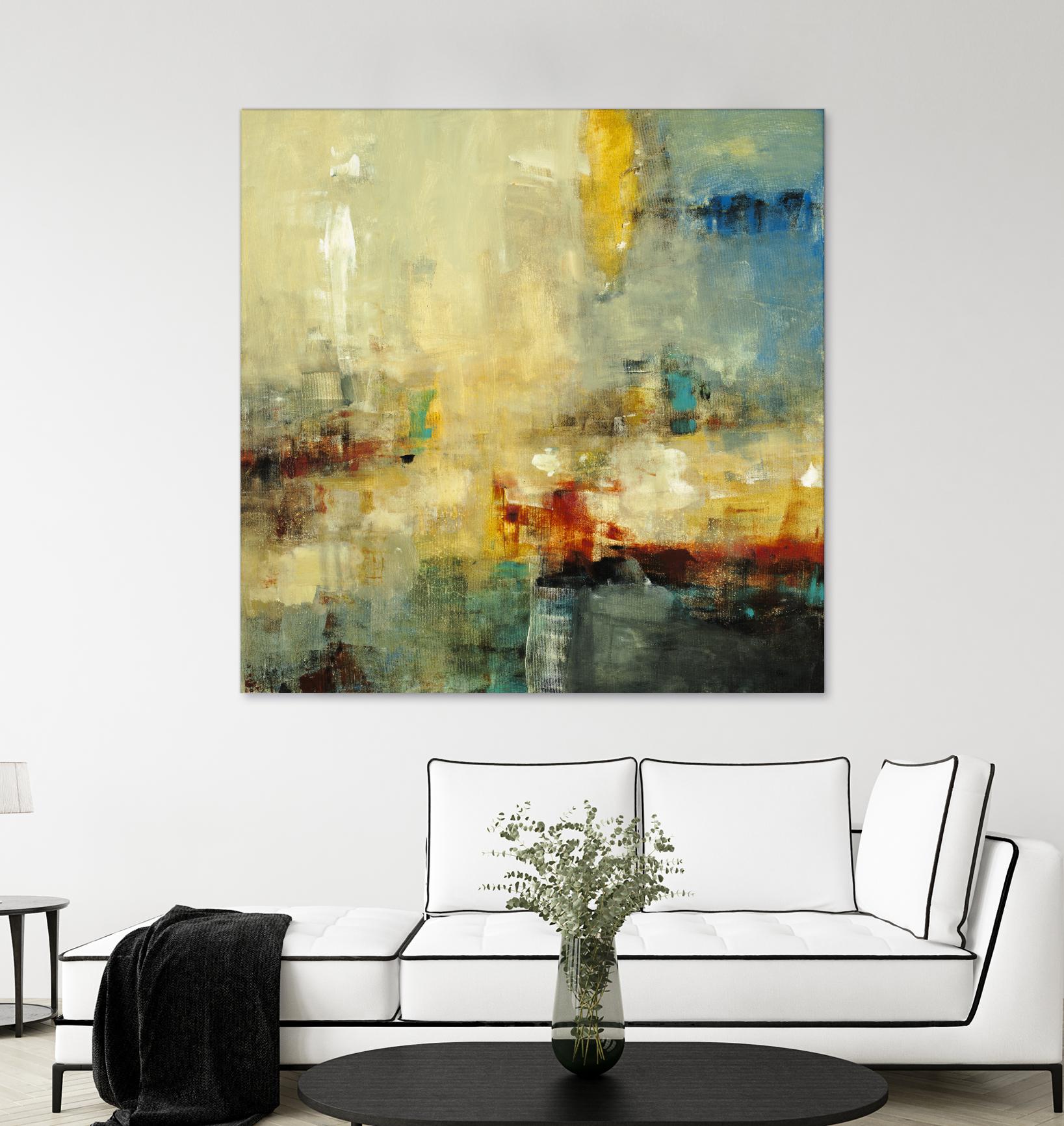 Look Before you Leap by Lisa Ridgers on GIANT ART - blue abstract