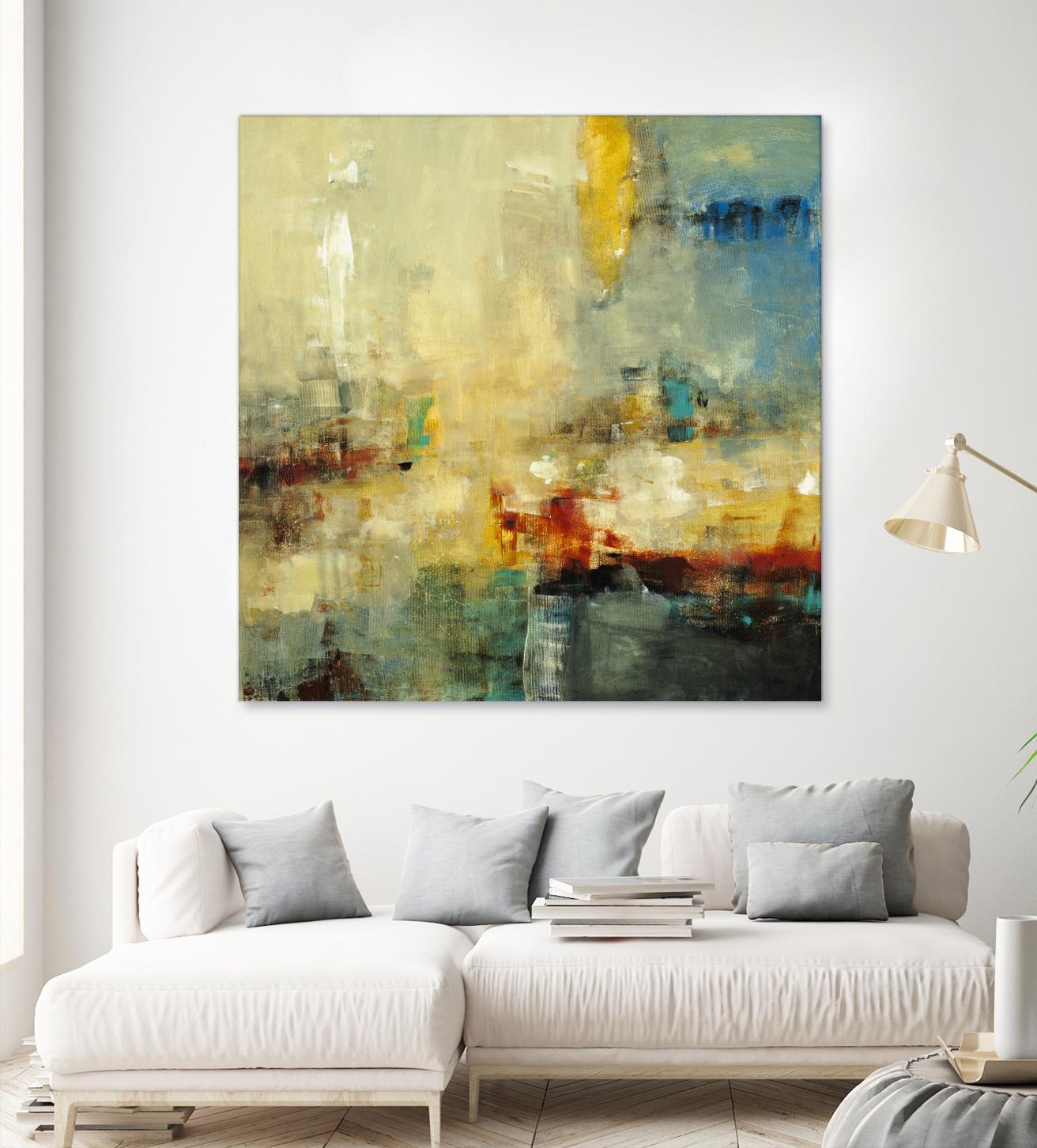 Look Before you Leap by Lisa Ridgers on GIANT ART - blue abstract