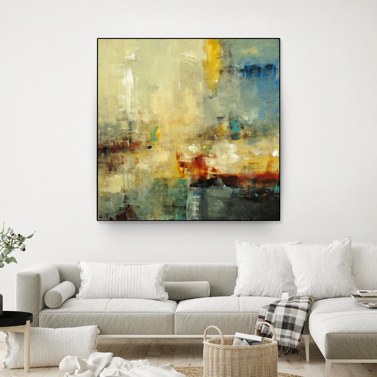 Look Before you Leap by Lisa Ridgers on GIANT ART - blue abstract