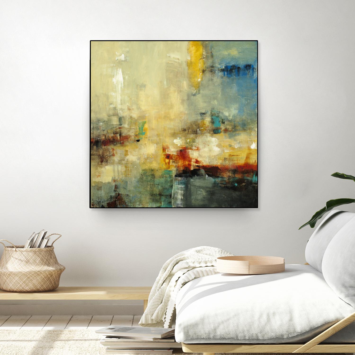 Look Before you Leap by Lisa Ridgers on GIANT ART - blue abstract