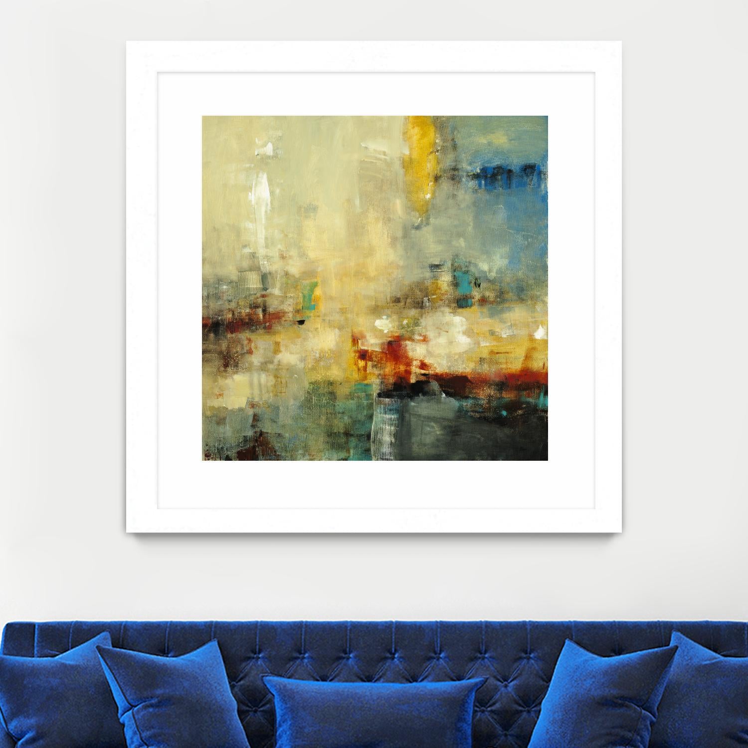 Look Before you Leap by Lisa Ridgers on GIANT ART - blue abstract