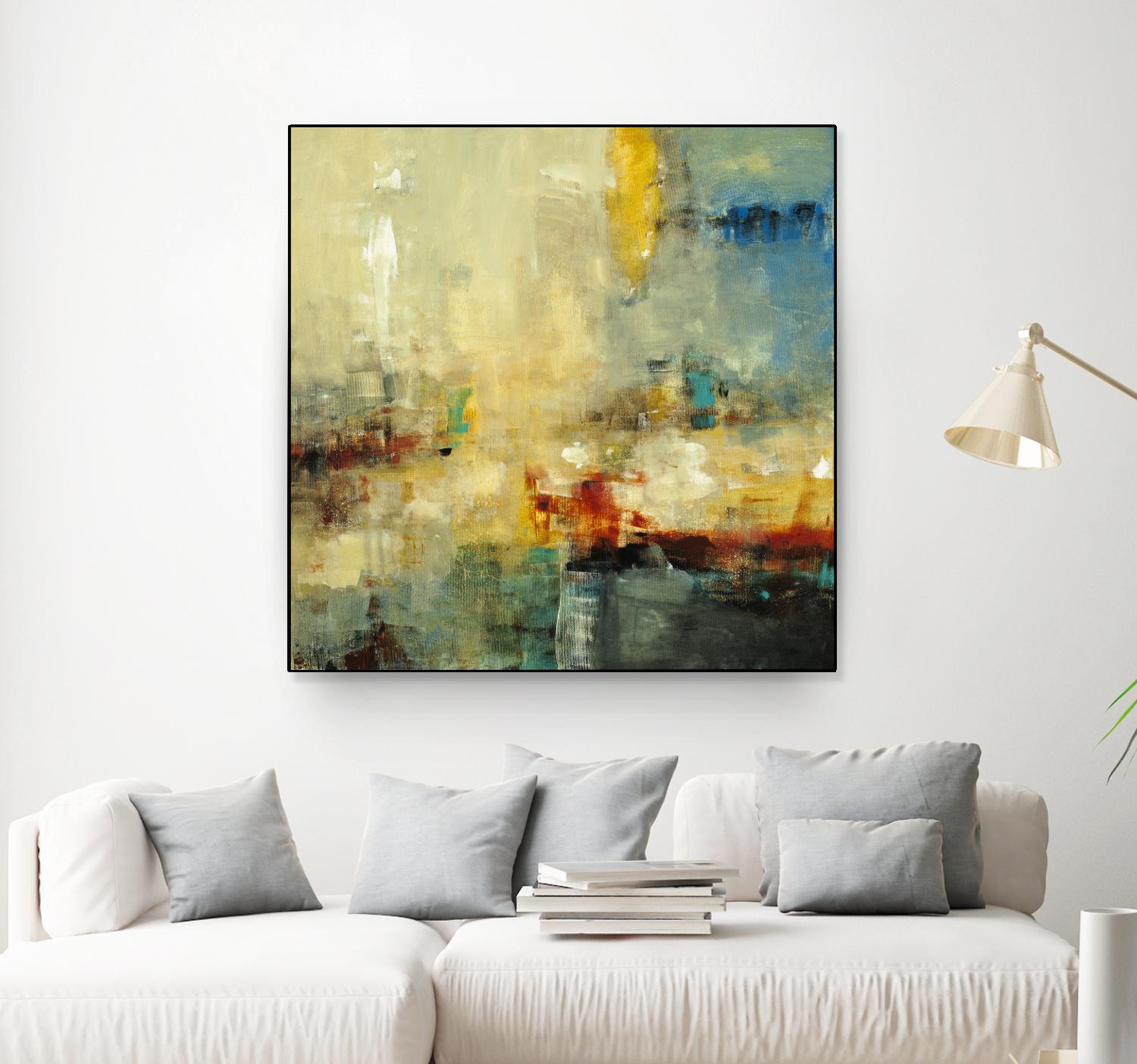 Look Before you Leap by Lisa Ridgers on GIANT ART - blue abstract