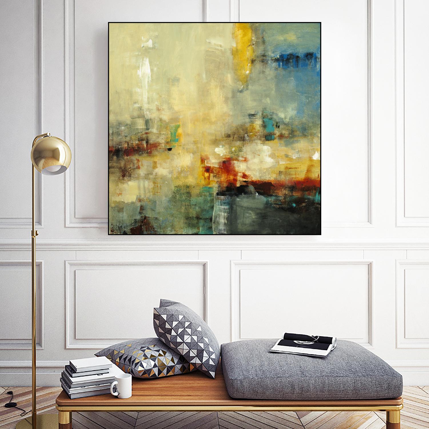 Look Before you Leap by Lisa Ridgers on GIANT ART - blue abstract